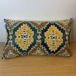 Artistic Accents Decorative‎ Beaded Pillow - Yellow, Blue, Brown